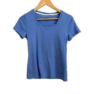 Isaac Mizrahi Live Essentials Women's Square-Neck Top Light Blue XXS